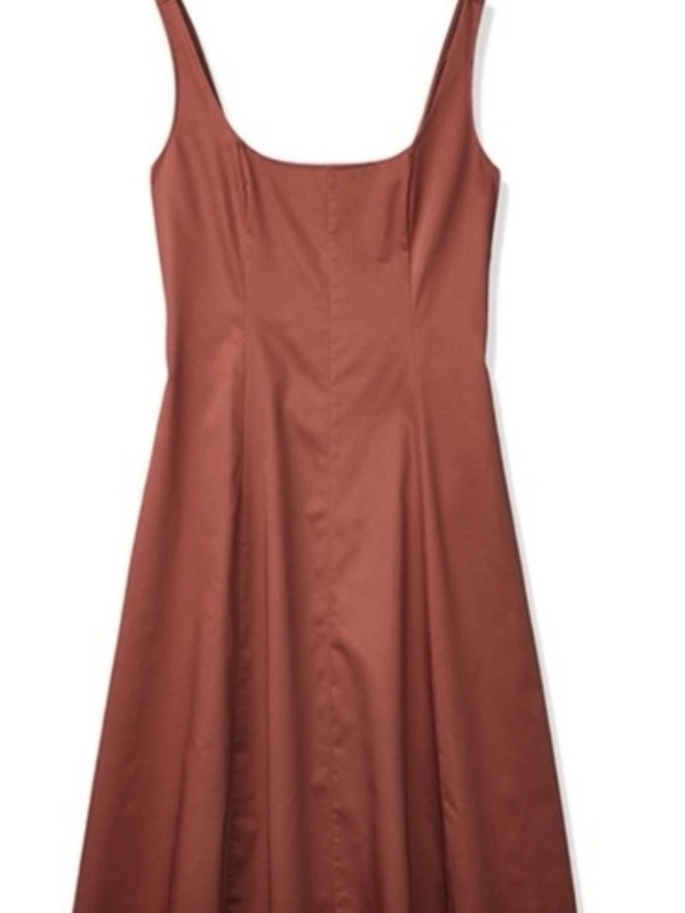 Club Monaco Rust-Tone Scoop-Neck Midi Dress
